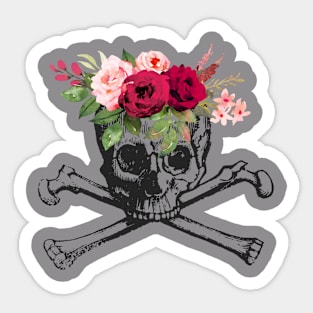 Skull and Florals Sticker